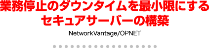 業務停止のダウンタイムを最小限にする
セキュアサーバーの構築